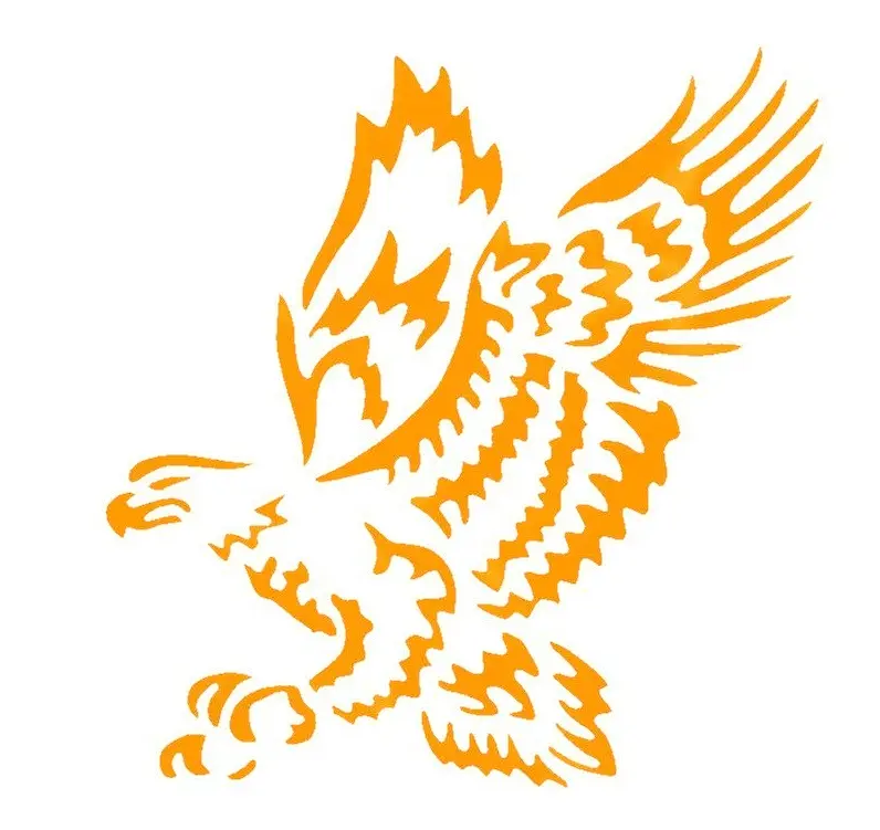 Stylized orange eagle graphic